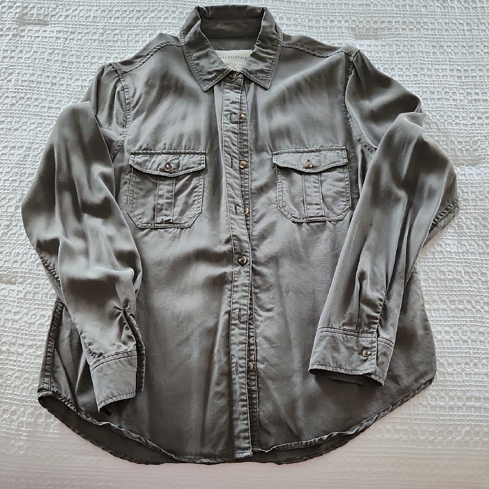 Aeropostale Men's Gray Shirt Jacket